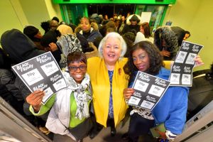 Sheila Brown OBE, centre, with Lorna Reid and Claire Raye