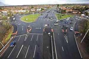 The so-called hamburger junction at Boughton Heath in Chester which has been controversial