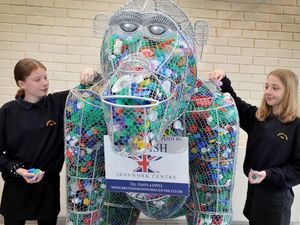Adams School pupils with their gorilla 
