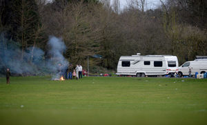 Travellers also parked on the fields in July last year