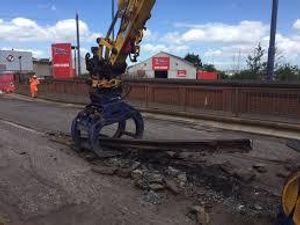 The A41 Bilston Road being ripped up as part of the replacement works