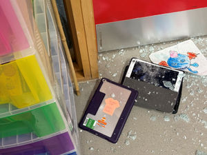 A number of iPads were also smashed