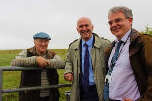 Farmer Fred Johnson, Staffordshire County Council leader Philip Atkins and former county council archaeologist Steve Dean reunited for the 10th anniversary