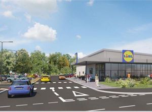 A Lidl store at The Rock, Telford, currently under construction.