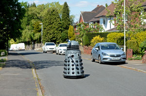 Gavin Priest patrols the street in his Dalek.