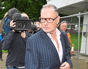 Gazza arrives at Dudley Magistrates Court, where he admitted making a racist joke
