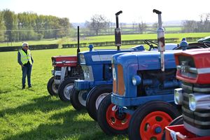 Tractors lined up ready to set off