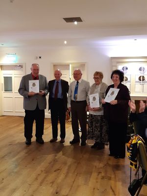 (From left to right) Tony Dutton, Sir Stephen Moss, George Hardy MD, Rita Dutton and Dianne Price