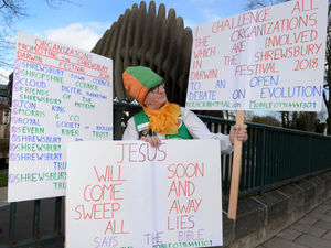 Supporting image for story: WATCH: Anti Charles Darwin protesters descend on Shrewsbury