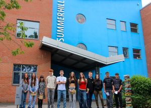 Summerhill students collecting their results