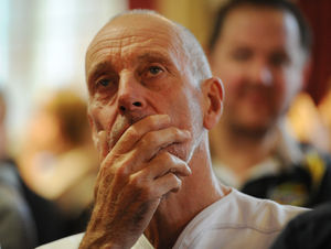 Fans watching the action