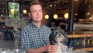 Dan and his dog Bella who has become a familiar figure in the Houses of Parliament