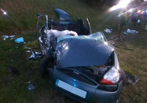 The aftermath of the crash on the A454 near Bridgnorth. Photo: WMAS