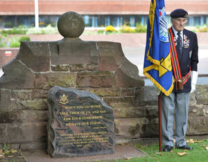 Nick Roberts at the VJ Day service at The Cenotaph in Wolverhampton