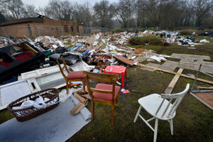 Chairs are among the waste left behind