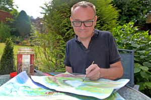 Mark Andrews relaxes with a spot of watercolour painting