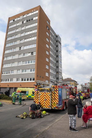 A severe fire broke out in a flat in a 11-storey tower block in Edgbaston. Photo: Snapper SK