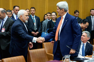 Secretary of State John Kerry shook hands with Iran Foreign Minister Mohammad Javad Sharif when the 2015 deal was struck