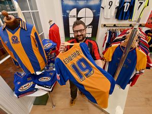 Supporting image for story: Treasure trove of vintage football shirts from a lifelong Shrewsbury Town fan famous games goes on sale with items dating back to the 1970s