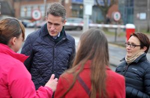 Gavin Williamson joined campaigners to walk from Codsall Community High School to Perton to highlight the alleged dangers of the route
