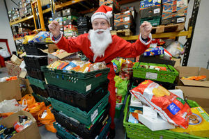 Among the more than 9,000 items donated were 3,000 tins of baked beans