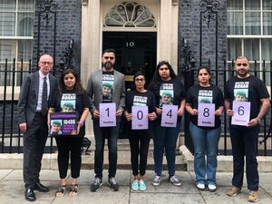 Ronan Kanda's family deliver the petition to 10 Downing Street