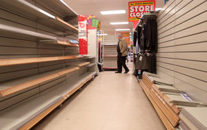 Almost all gone – the empty aisles at Whitchurch.