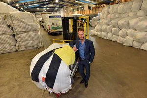 Cash 4 Clothes Chief Executive Christian Farnell at the Cannock base
