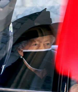 The Queen arrived by car while her relatives walked in the procession