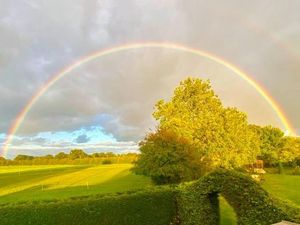Supporting image for story: Dazzling rainbow over Shropshire as  September showers announce autumn