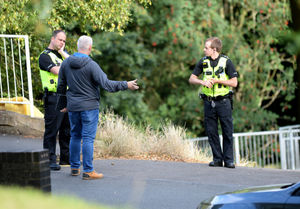 Police at the scene in Brierley Hill