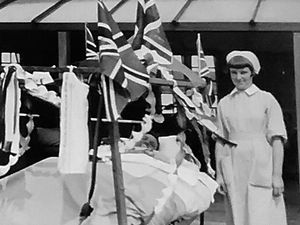 Supporting image for story: Flagging patient made good recovery on patriotic ward