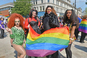 Drag artists Mrs Gina Tonic, Crybaby Queen, Carley Flower and Spotti Dixie