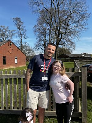 Connor with his sister Amy at Derwen College specialist further education college in Shropshire.
