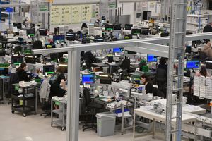 The high tech Specsavers manufacturing and distribution factory in Kidderminster