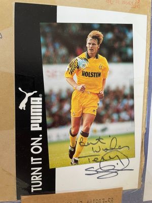 Tottenham provided this signed picture of star-striker Teddy Sheringham