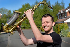 Ben Smith from Wednesfield is playing songs on his saxophone to raise money for charity.