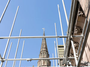 Supporting image for story: Lichfield Cathedral spire repairs begin after lottery funding boost