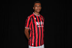 David Okagbue models the new home kit (Picture: Walsall FC)