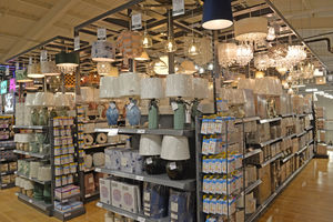 The home lighting section can be found on the second floor. 