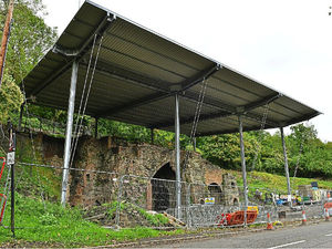 Supporting image for story: Scaffolding coming down at Ironbridge's historic Bedlam Furnaces