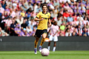 STOKE ON TRENT, ENGLAND - JULY 26: Fer Lopez of Wolverhampton Wanderers runs with the ball during the pre-season friendly match between Stoke City and Wolverhampton Wanderers at Bet365 Stadium on July 26, 2025 in Stoke on Trent, England. (Photo by Wolverhampton Wanderers FC/Wolves via Getty Images)