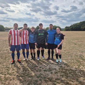 From left, Ellie's uncle Ross, her cousin Josh, brothers Lucas and Ethan, her father Antony, and cousin Taylor.