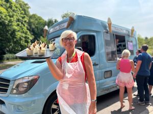 Volunteer, Jayne Graham, collecting ice cream for staff and patients on the Inpatient Unit