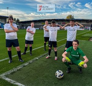 AFC Telford United's Pan-Disability players show off their new kit