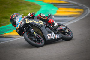 Harris rounds The Corkscrew en route to another Superteens win. Picture: Colin Port Images