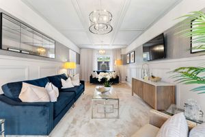 The show homes features a dual aspect lounge and a panelled effect