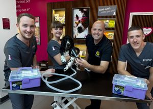 The team from Harrison Family Vets with station manager, Chris Craddock