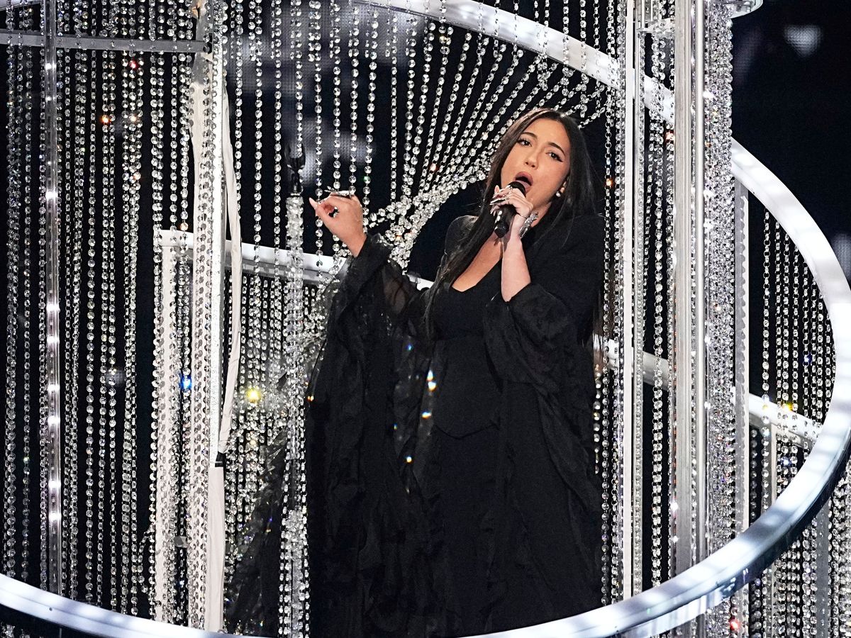Eurovision crew member hit with paint as pair try to disrupt Israel performance