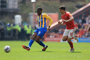 Tyrese Fornah of Shrewsbury Town and Albie Morgan of Charlton Athletic (AMA)